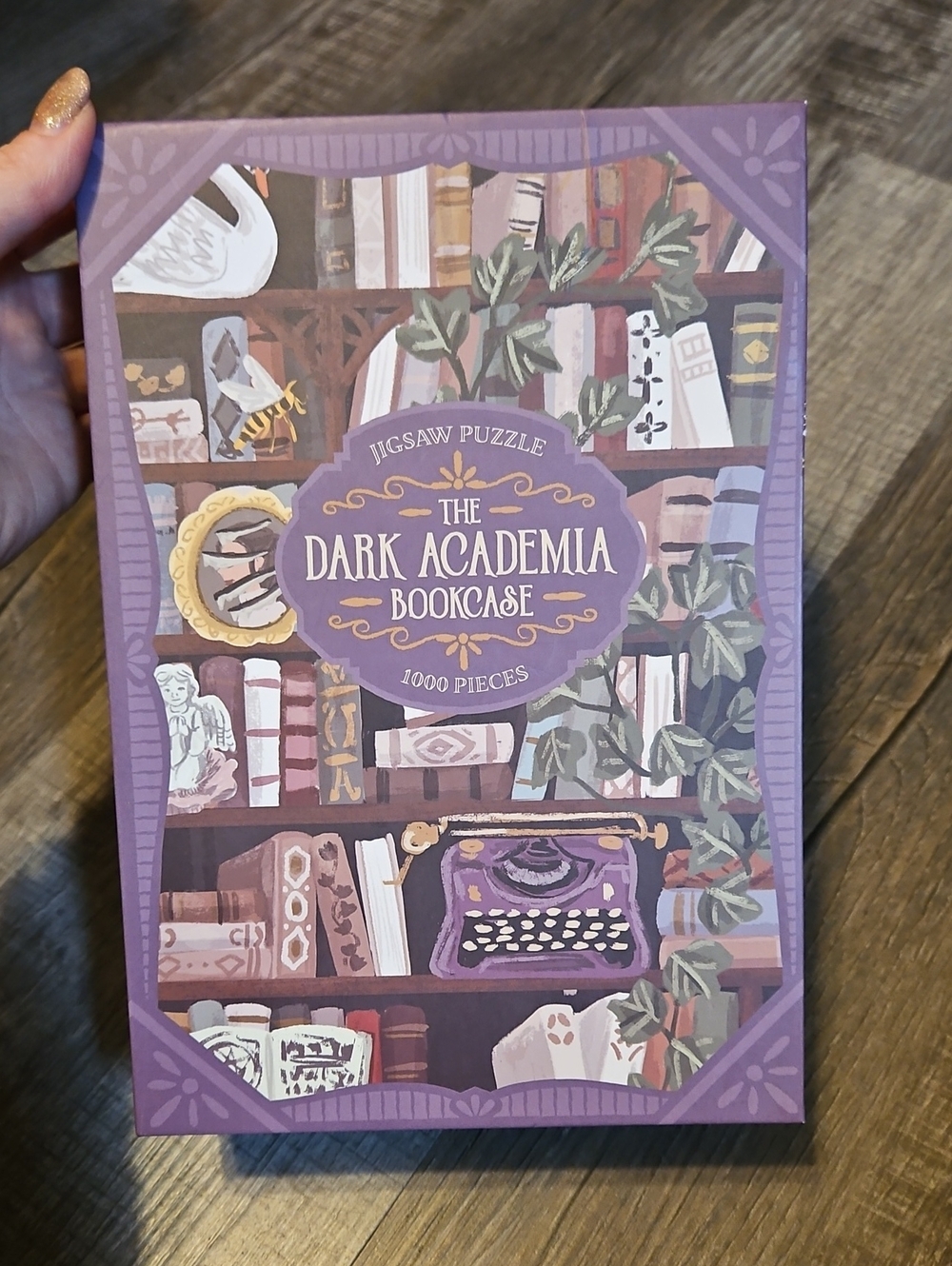 The Dark Academia Bookcase Jigsaw Puzzle - Purple Bookcase Art